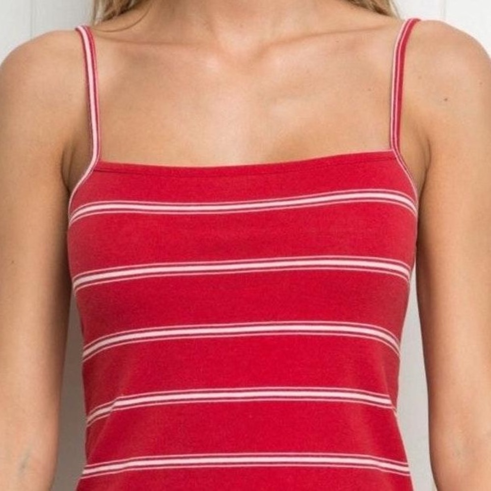 Brandy Melville Red and White Striped Faye Tank